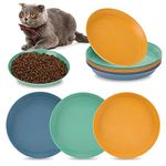 KALIONE 6 Pcs Cat Food Dish Shallow Cat Wet Food Flat Cat Bowls Whisker Fatigue Free Cat Food Bowls Cat Dishes for Food and Water Wide Cat Plate for Kittens and Short Legged Cat