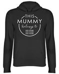 Shopagift Personalised This Mummy Belongs To Womens Ladies Hooded Top Hoodie Black