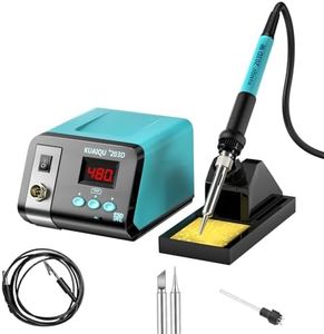 KUAIQU 75W Digital Soldering Station, Anti-static Solder Iron Station Kit with Rapid Heat-up 50°C-480°C, Temp Calibration/Auto Sleep & °C/°F Conversion for Electronic Soldering/Circuit Repair/DIY 203D