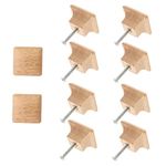 Gadpiparty 10pcs Handle Wooden Knobs Cabinet Knobs Square Door Knobs Wooden Door Knobs Chest of Drawers Knobs Farmhouse Knobs Single Hole Wooden Cabinet Decorative Wood Cupboard Barn Door