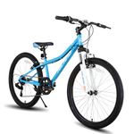 Hiland 24 Inch Kids Bike, 7 Speed Kids Mountain Bike, Youth Boys Girls Blue Mountain Bicycle