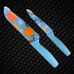 ZELKEY Stainless Steel 2 Pieces Professional Kitchen Knife Set, Meat Knife, Chef's Knife with Non-Slip Handle Sharp Manual Sharpening for Home Kitchen and Restaurant (Multicolor) (2 PCS)