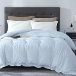 SLEEP-NEST 600 Thread Count King/Cal-King 94x104 Size 100% Egyptian Cotton Luxurious 1 Piece Cal King Duvet Cover Only with Zipper Closure Super Soft with 2" Decorative Flange, Light Blue