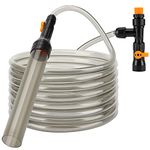 hygger Bucket-Free Aquarium Water Change Kit Fish Tank Auto Siphon Pump Gravel Cleaner Tube with Long Hose Water Changer Maintenance Tool (25FT)