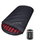 KingCamp Sleeping Bag for Adults, Cold Weather & Warm Extra Wide Big & Tall XL Portable Waterproof Flannel Sleeping Bags, Essentials Gear Accessories for Camping Backpacking Hiking Indoor & Outdoor