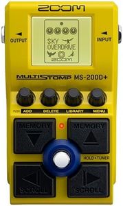 Zoom MS-200D+ MultiStomp Guitar Effects Pedal with 200 Drives & Distortions, Effect Chaining, Single Stompbox, Tuner, Battery Powered, Featuring Overdrives, Boosts, Fuzz, and More