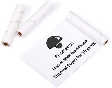 Phomemo Non-Adhesive 110mm Width Thermal Paper Printer Paper, Compatible with Phomemo M04S/M04AS Portable Thermal Printer, Black on White, 3 Rolls, Suitable for Notes, List, Photo