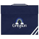 TeddyT's Personalised Rainbow School Embroidered Name Book Bag (Navy Blue)