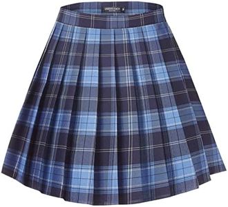 Urban CoCo Womens Uniforms Plaid Pleated Mini Skirt, 2, Large