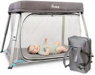 Hiccapop TravelPod Portable Crib for Baby, Lightweight, Foldable Travel Crib for Baby and Toddlers with Zippered Door, Waterproof Base & Carry Bag