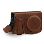 MegaGear MG1436 Panasonic Lumix DC-ZS200, TZ200 Ever Ready Genuine Leather Camera Case and Strap - Brown