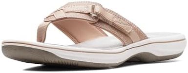 Clarks Women's Breeze Sea Flip-Flop, Taupe, 8, Taupe, 8