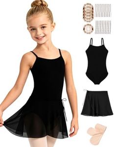 Sanmsoner Girls Ballet Leotard with Dance Skirt Tights(ZH269008-06-XXL)