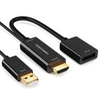 HDMI to DisplayPort Adapter with USB Power, CableCreation 4K x 2K@60Hz HDMI Male to DP Female Adapter/Converter for Xbox One, Compliant with VESA Dual-Mode DisplayPort 1.2, HDMI 4K