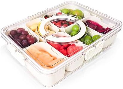 YUMUN Snackle Box Container,Clear Snack Box Organizer for Fruits, Candy, Charcuterie,Snacks,Perfect for Party, Entertaining,Travel & Beach (Snackle 8)
