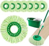 8 Pack Mop Head Replacement for Libman Tornado Spin Mop Refills-Case, Resuable Machine Washable Microfiber Mop Refill Head (Green and White)