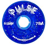 Atom Skates Pulse Outdoor Quad Roller Wheels 78A, Blue Glitter, Set of 4, 65mm x 37mm