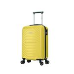 FLYMAX 55x35x20 4 Wheel Super Lightweight Cabin Luggage Suitcase Hand Carry on Flight Travel Bags Approved On Board Fits Flybe Easyjet Ryanair Jet 2 Yellow 35 Liter