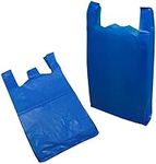 AMD Nexus Blue Carrier Bags 11 x 17 x 21 - Large Plastic Carrier Bags Heavy Duty Vest Carrier Bags - Pack of 100