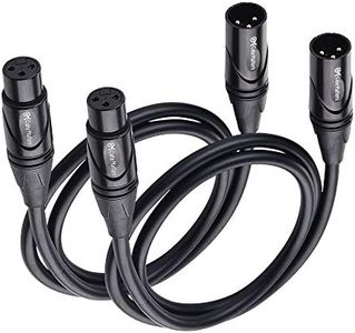 Cable Matters 2-Pack Premium XLR to XLR Microphone Cable 0.9m, Oxygen-Free Copper (OFC) XLR Male to Female Cord/XLR Cables/Mic Cable