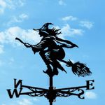 Metal Weather Vane - Durable Stainless Steel Weather Vane Metal Wind Spinners for Outdoor Decor, Weathervane with Easy Install for Gardens and Sheds, Garden Spinners, Garden Decor, Witch