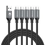 USB Type-C to A Cable 5pack 6ft Bra