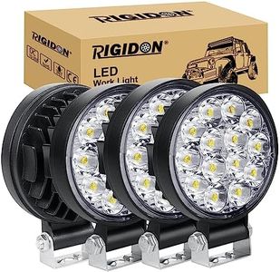 RIGIDON 4 Pcs Faro de trabajo redondos, 3.2 pulgadas mini 42W, Spot lámpara led para off road camión coche ATV 4x4 tractor moto, Exterior foco 12v 24v spotlights faros antiniebla, 6000K