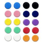 Qualsen Fridge Magnets, 20pcs Round Small Magnets for Whiteboards, Strong Magnets Heavy Duty Mini Magnets Aimant Frigo Cute Magnets for Adults, Refrigerator, Locker, Kitchen, Office (10color)