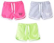 KYDA KIDS Girls Cotton Plain Regular Fit Shorts - Multicolor(Pack Of 3)(FFF-KYDA-KIDS-5-6-Yrs)