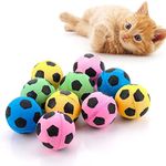 cobee Sponge Cat Balls Toy, 10 Pieces 4 cm Large Cat Toy Balls Foam Soccer Toy Balls Activity Cat Play Toy Interactive Ball Toy for Indoor Cat Kitten