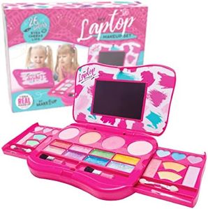 My Laptop Girls Makeup Set by Make it Up Fold Out Makeup Palette with Mirror and Secure Close - SAFETY TESTED- NON TOXIC