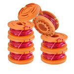 UUBOXS String Trimmer Replacement Spool for Worx WA0010/WA0004.1,10ft 0.065” Line Auto Feed Spool for Worx Weed Trimmers WG163 WG180 Cordless Trimmers (6 Spools + 1 Caps)