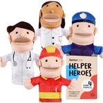 Hero Hand Puppets for Kids - Designed by Occupational Therapist, Doctor, Nurse, Firefighter + Police Officer, Interactive Educational Toy, Kids Heroes of Play, 12.5in x 11in