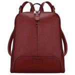 S-ZONE Women Genuine Leather Backpack Purse Fashion Casual Ladies School College Bag Fit 13in Laptop