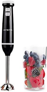 NETTA Hand Blender with 700ml Beaker - Powerful 600W - Variable Speed and Turbo Settings - Food Grade 304 Stainless Steel Blades - Ergonomic Stick Handle - BPA Free