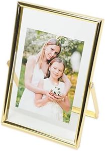 AhaGo Gold Floating Picture Frame (4"x6", Vertical), For Photo 3.5x5, 2x3, 1x2, Adjustable Tabletop Shelf Photo Frame, Classy For Festival, Home or Wedding Decoration…