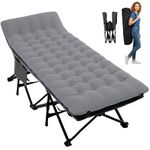 Palawano Camping Bed for Adults with Mattress, Folding Bed for Sleeping, 75 x 28 Extra Wide 600D Double Layer Oxford Travel Cot with Carry Bag for Guest, Camping, Travel & Home