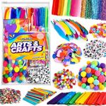 FunzBo 2000PCS+ Arts and Crafts Supplies for Kids - Craft Art Supply Kit for Toddlers Age 3 Crafting Collage Arts Set for Kids