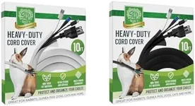 Small Pet Select Heavy Duty Cord Cover - White & Heavy Duty Cord Cover - Black, 10ft Each
