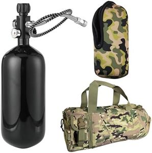Orctac DOT 98ci 4500Psi Carbon Fiber Paintball Tank System,Black PCP air Tank,HPA Tank Paintball Air Tank PCP Tank with 5/8-18UNF Thread Dual Gauge Valve,Produced in January 2026