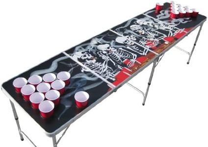 Bones Portable Beer Pong Table with Cup HOLES