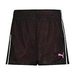 PUMA Big Girls' Active Double Mesh Short, Black, 8-10 (Medium)