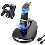 PS4 Controller Charger, Megadream Playstation 4 Charging Station for Sony PS4 / PS4 Pro / PS4 Slim DualShock 4 Controller, Dual USB Fast Charging Station Stand with LED Indicator Light