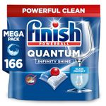 Finish Dishwasher Tablet, Quantum Infinity Shine, 166 Tablets (83 x 2 pck), Fresh Scent, Powerful Clean & Shine Detergent Tabs, Tough on Grease Stains
