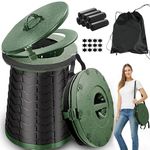 ALEVMOOM XXL Portable Toilet for Camping,880lbs Capacity,19.7" H Adjustable Portable Toilet with 7 Garbage Bags,Porta Potty for Adults,Collapsible Luggable Loo for Camping/Travel/Car/Hiking Green