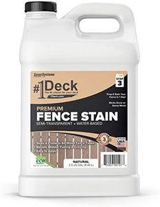 #1 Deck Premium Wood Fence Stain and Sealer - Semi-Transparent Fence Sealer - Natural, 2.5 Gallon