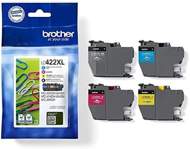 Brother Original LC-422XLVAL Ink Cartridges Value Pack for Brother MFC-J5340DW, MFC-J5345DW, MFC-J5740DW, MFC-J6540DW, MFC-J6940DW(4 Ink Cartridges: Black, Cyan, Magenta, Yellow)International Version