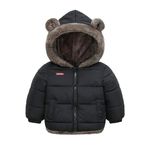 Tricycle Clothing Kids Boys & Girls Unisex Warm Full Sleeves Reversible Quilted Furr Jacket With Hood (4-5 Year, Black)