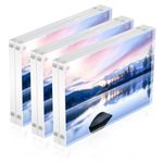 ADColor 5x7 Clear Acrylic Picture Frames, Set of 3-20% Thicker Magnetic Double Sided Tabletop Photo Frames Bulk for Cool Gifts