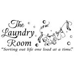 SUPERDANT The Laundry Room Quotes Wall Stickers Vinyl Bubble Wall Decor Stickers DIY Saying Wall Art Decal Sticker Home Decoration for Living Room, Bedroom, Bathroom, Black(27x59cm)